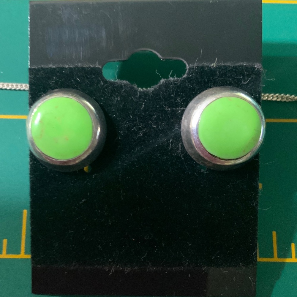 Sterling Silver turquoise post earrings.